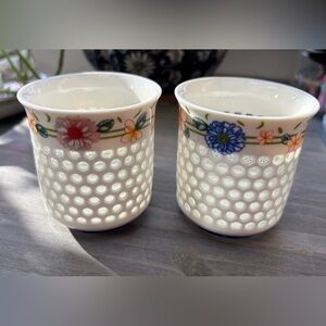 Floral Ceramic Tea Cups, Made in Japan (set of 2)